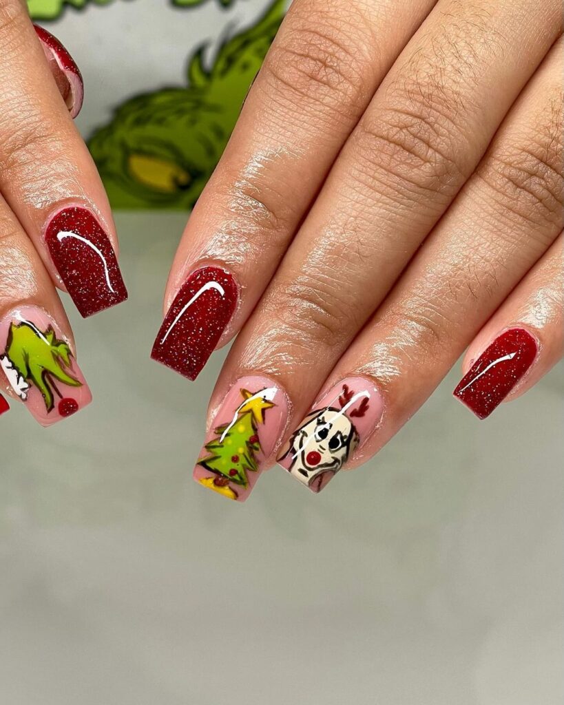 Todo lo que quieres para Navidad son uñas Grinch