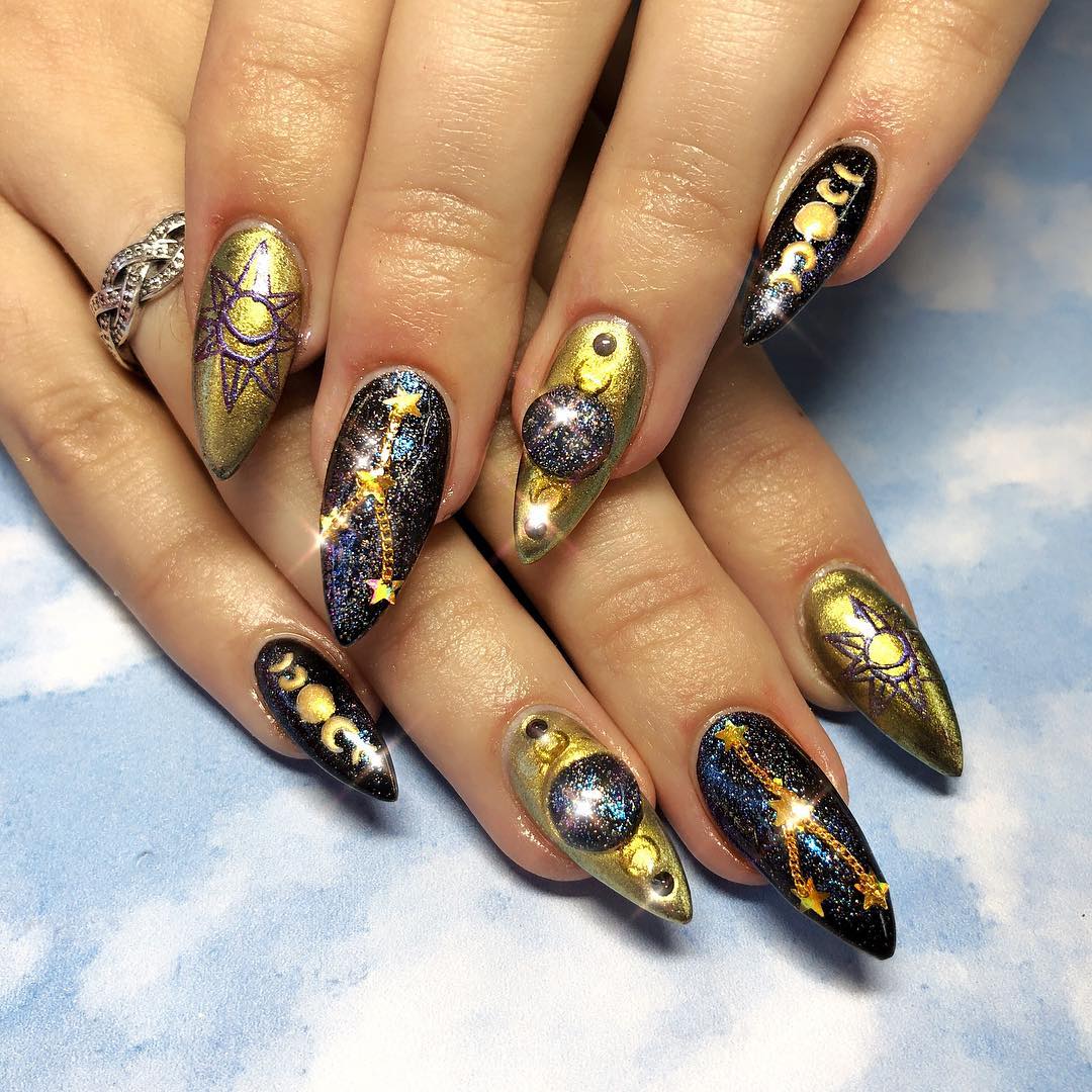 astrological nail design