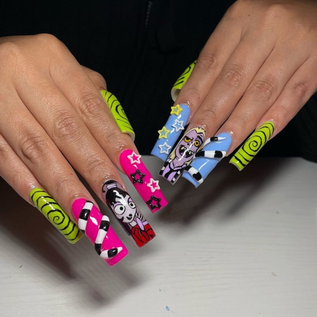 Beetlejuice Thanksgiving Nails