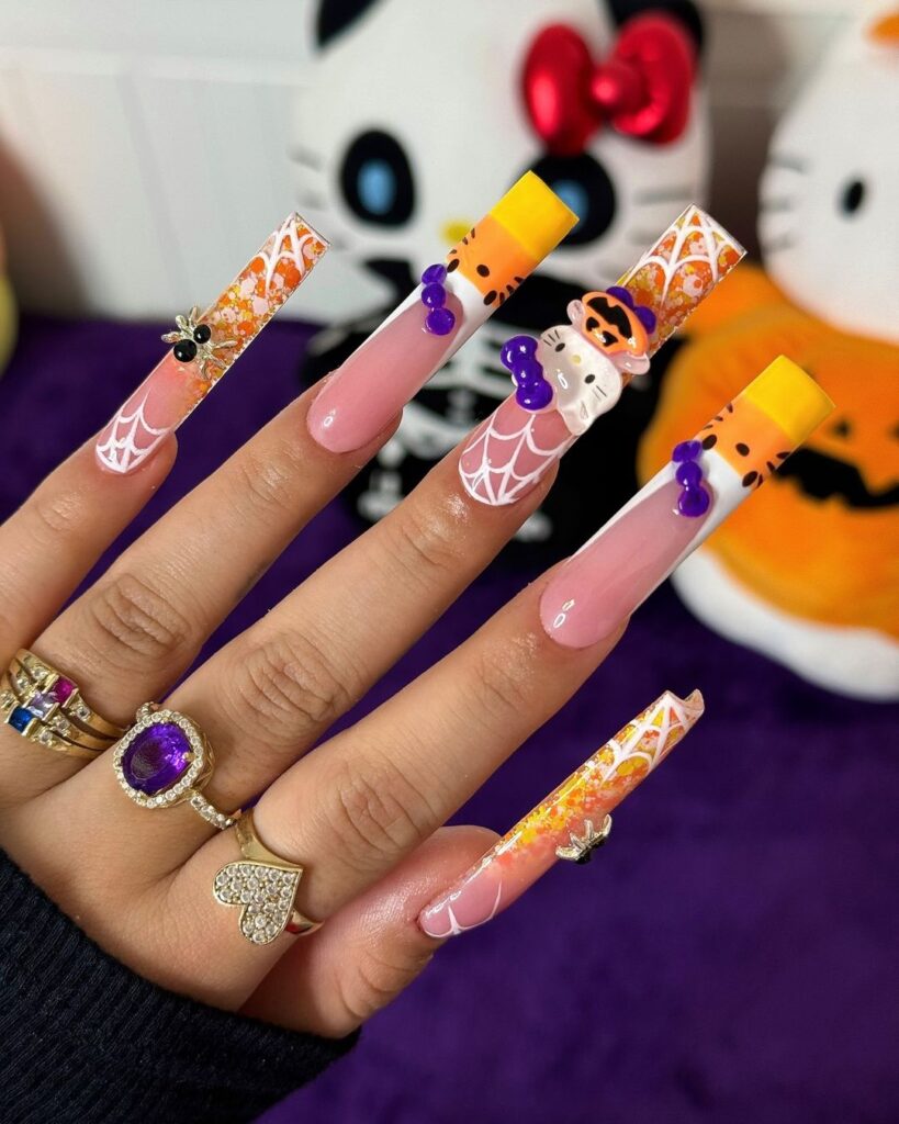 Candy Corn Kawaii Nails