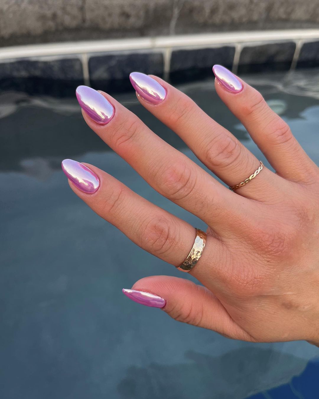 chrome is the way purple nails