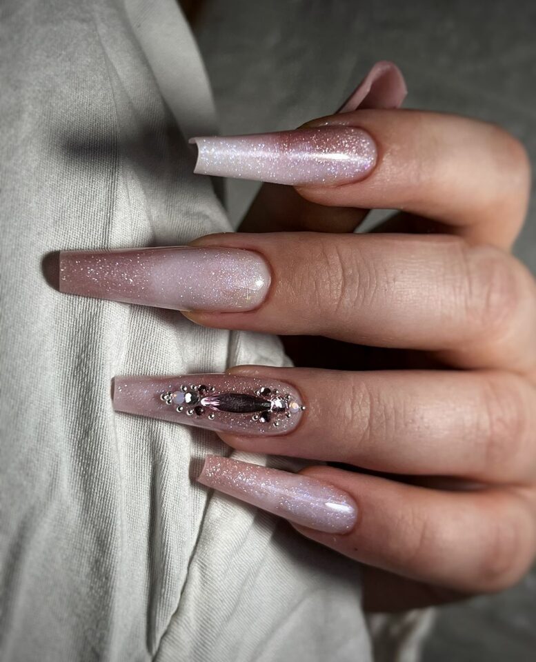 These Nude Glitter Nails Will Sparkle Up Your Life