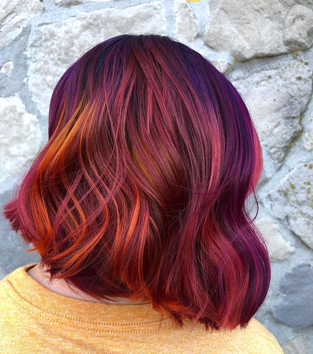 Colore dei capelli arancione mirtillo rosso