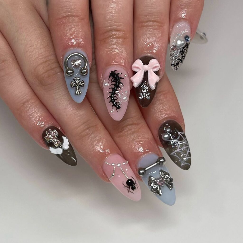 Uñas kawaii espeluznantes