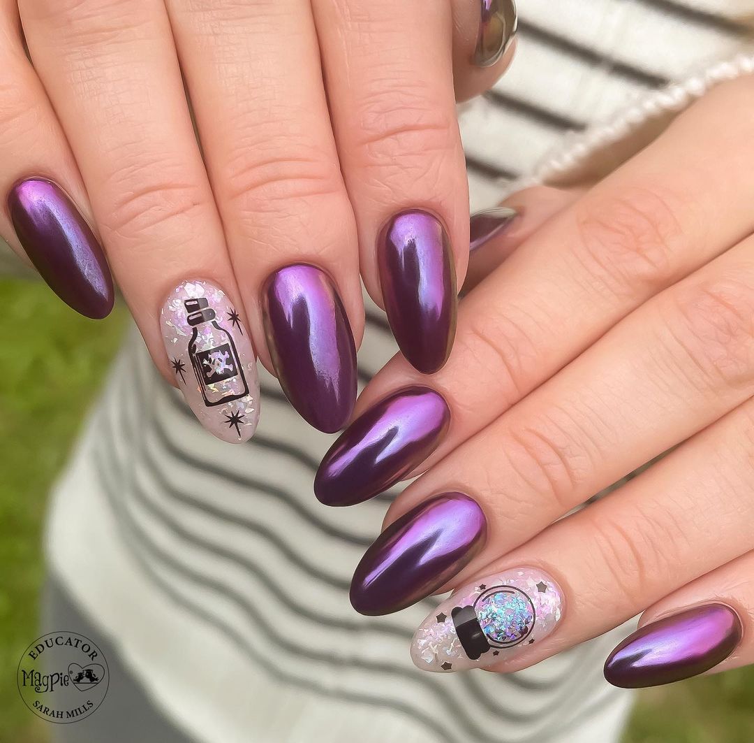 crystal ball mystical nails