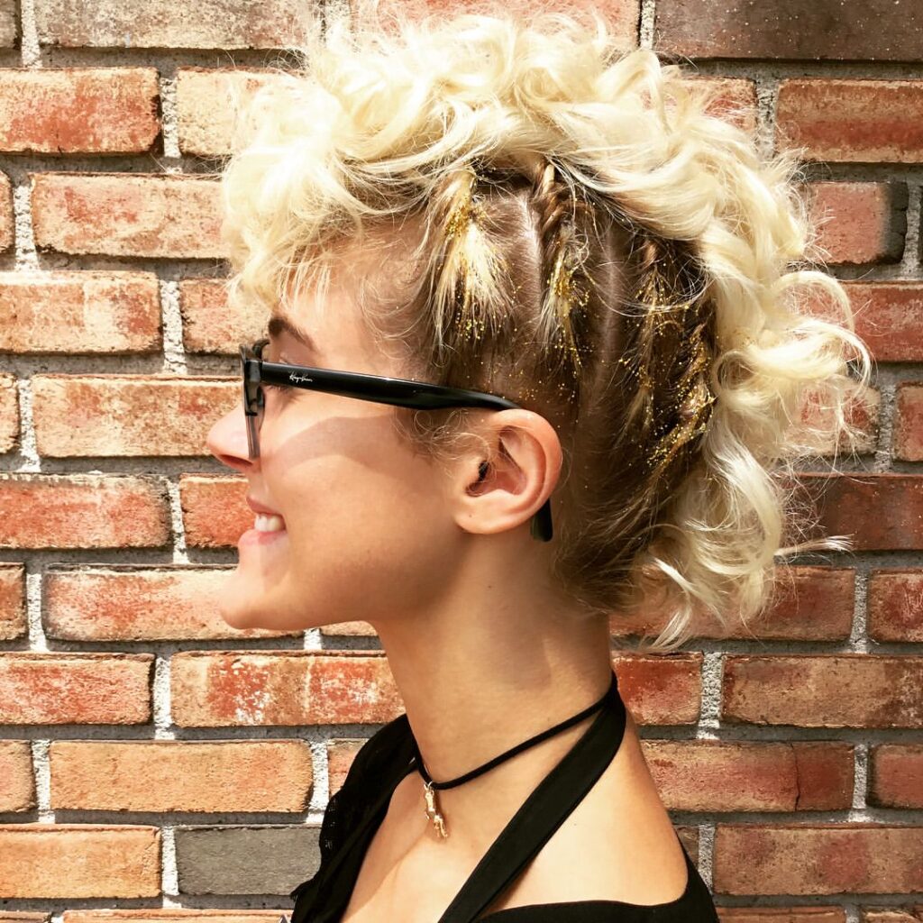 Curly Faux-Mohawk Style