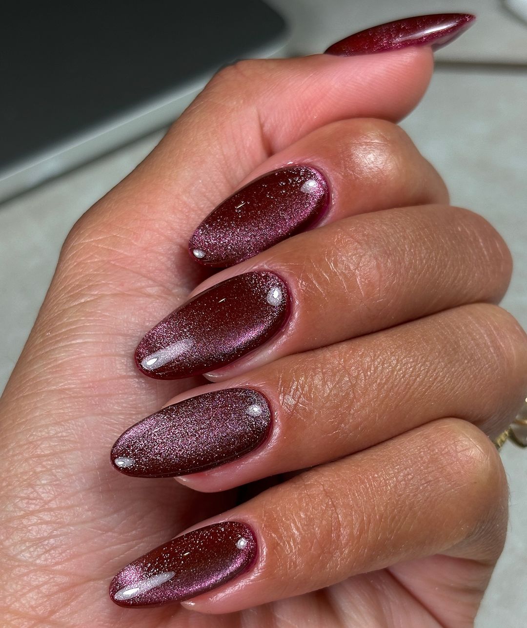 deep maroon chrome with sparkle