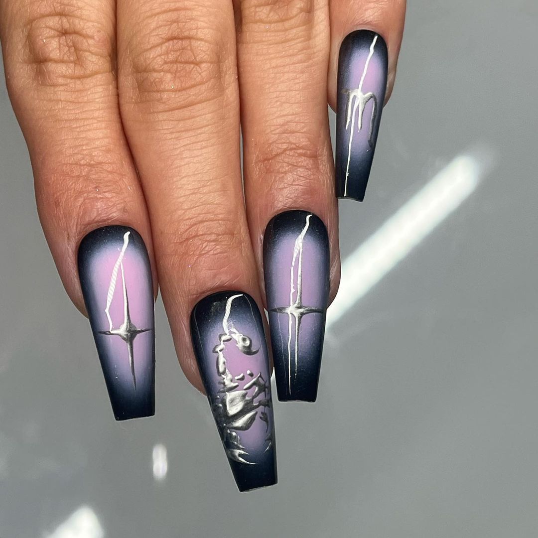 deep purple scorpio nails