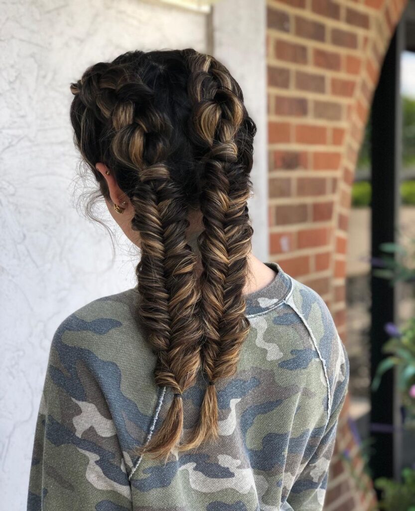 Trenza Doble Tonos Chocolate