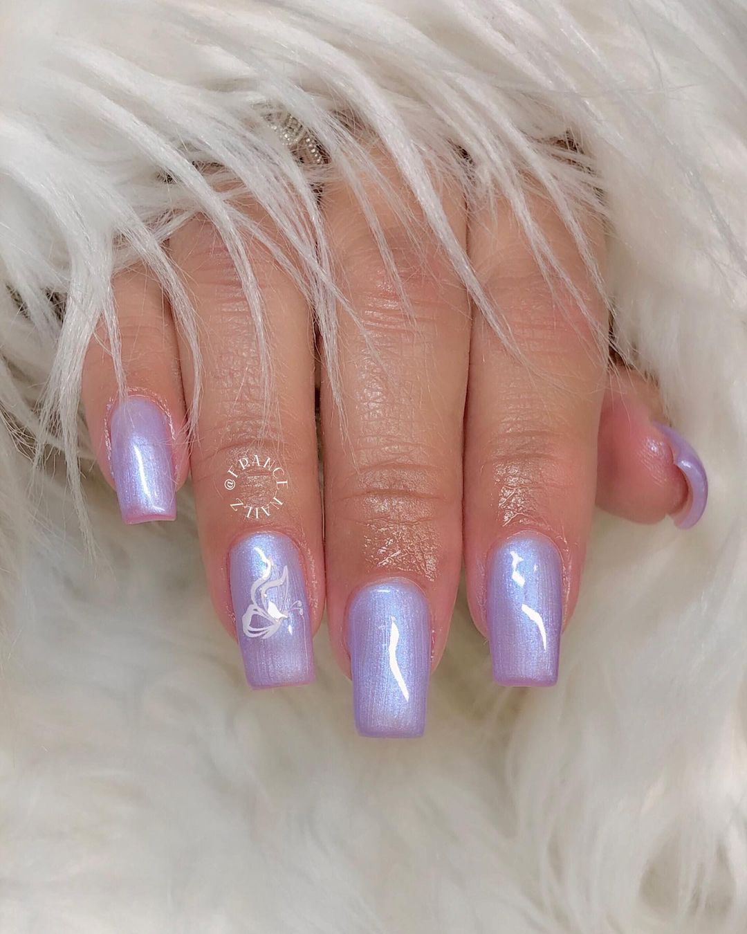 electric lavender square nails