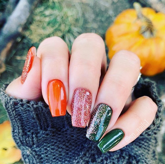 fall mashup acrylic nails