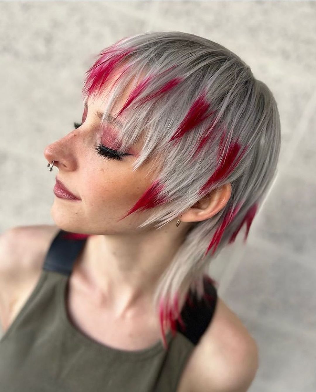 fiery silver fall vivid hair color