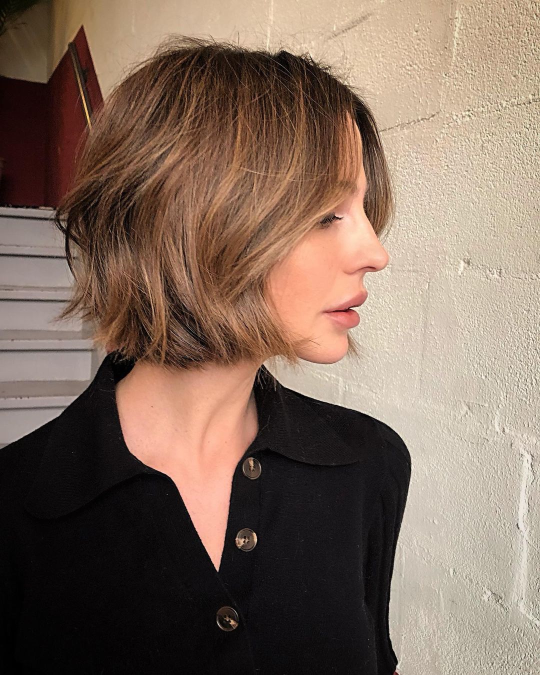 french bob con balayage biondo