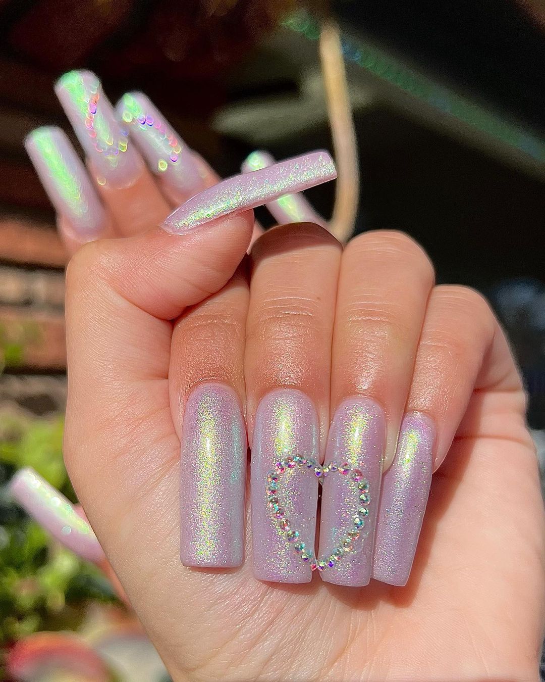 gel-x lavender chrome