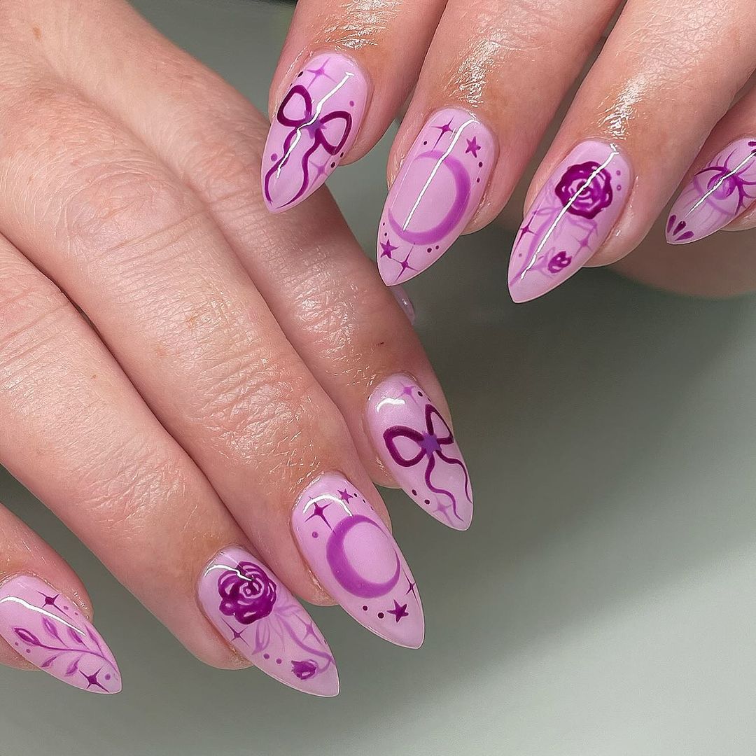 girly pop witchy nails