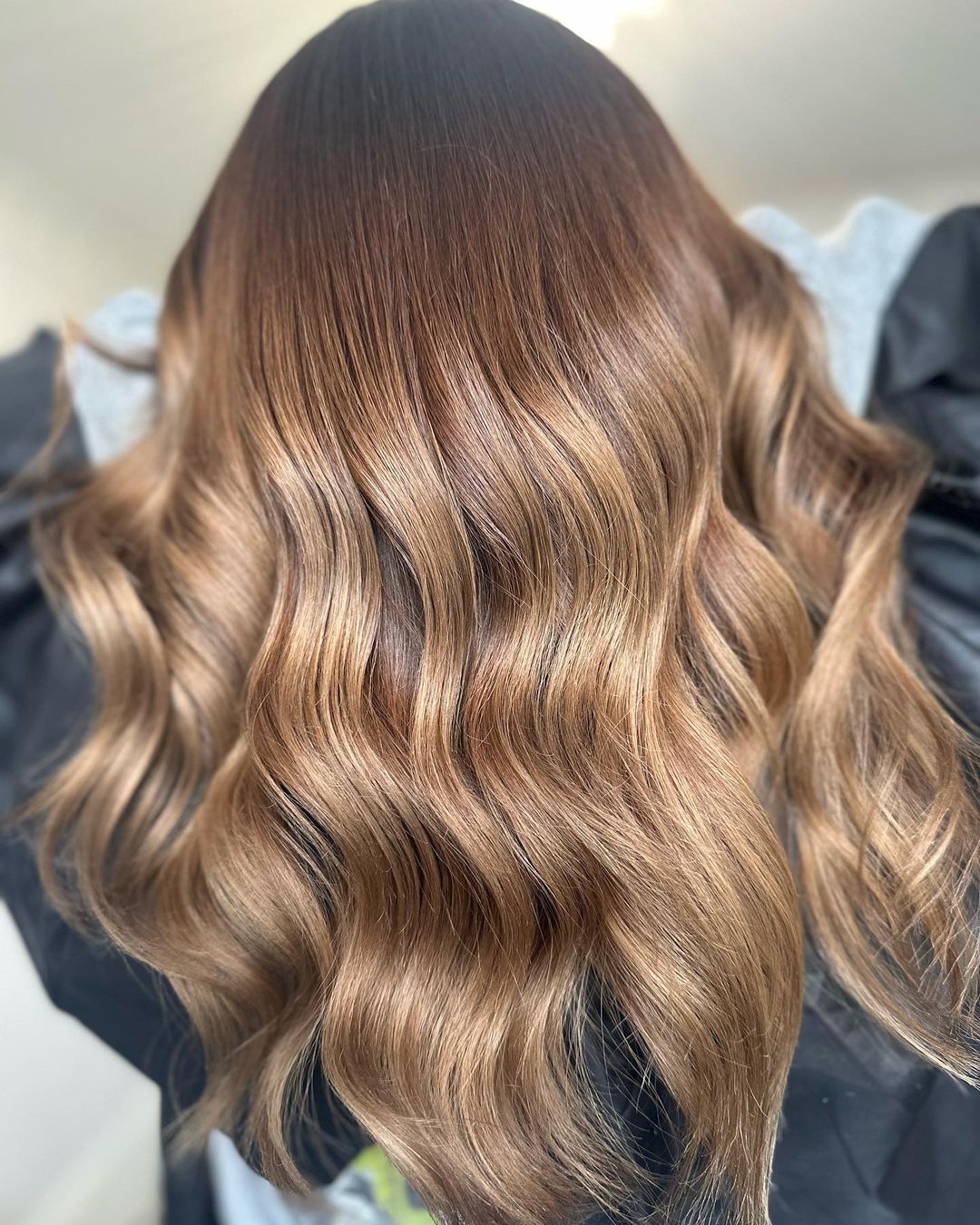 glossy bronde autumn hair color