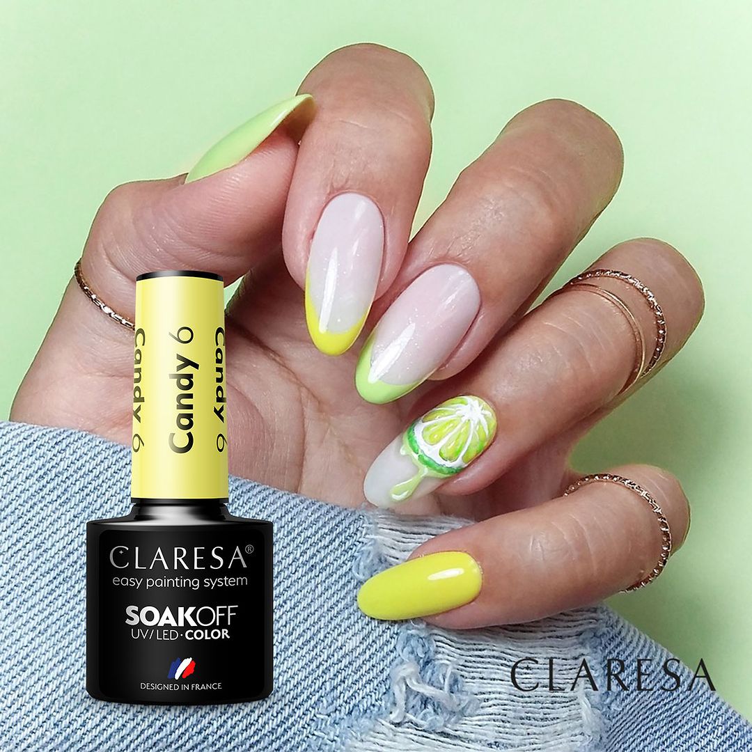 uñas duras de caramelo de limón