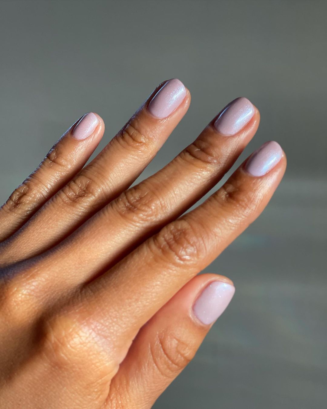 lavender grey chrome nails