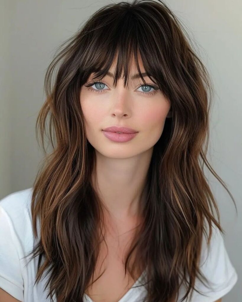 layered fringe for thick hair