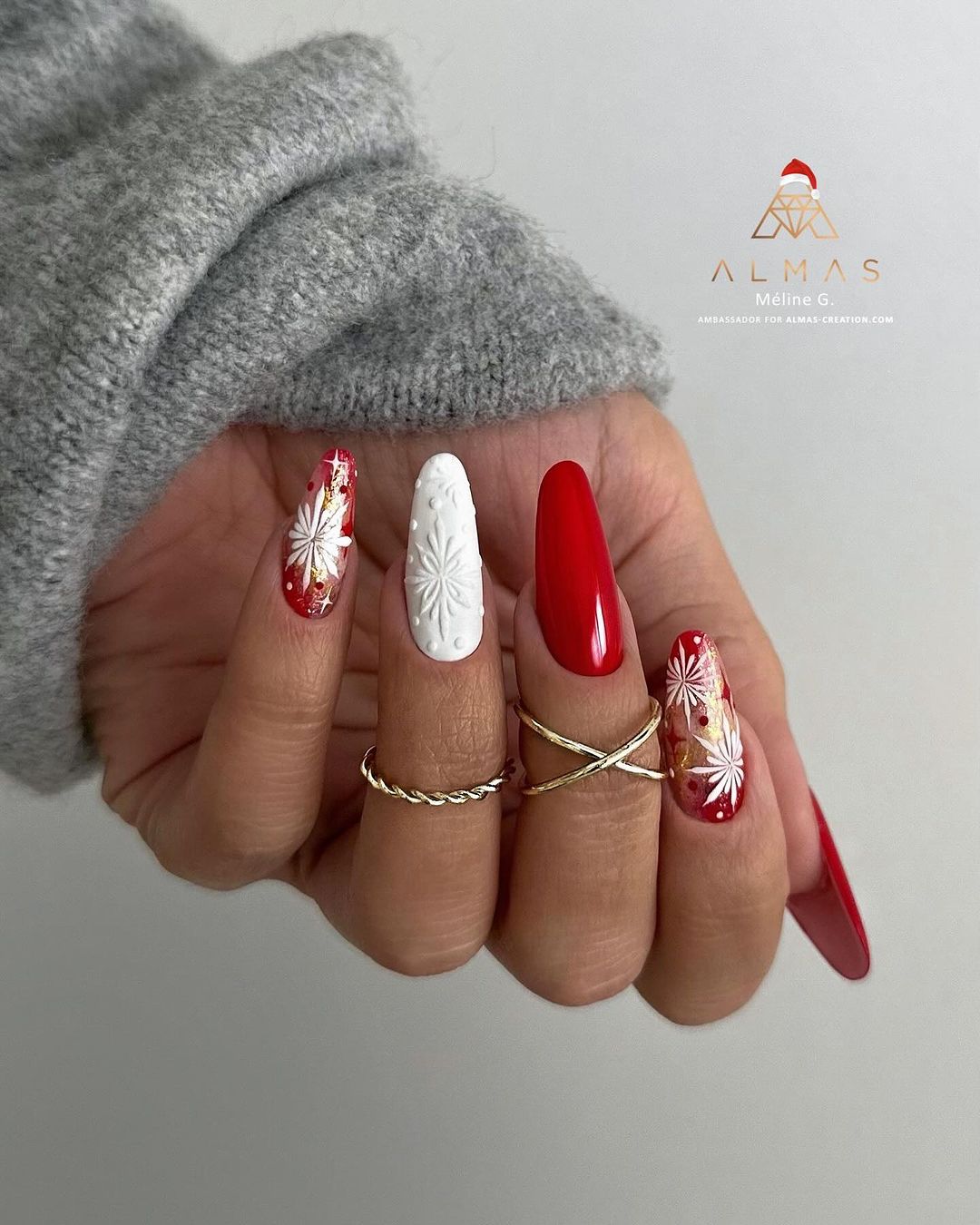 let it snow christmas nails