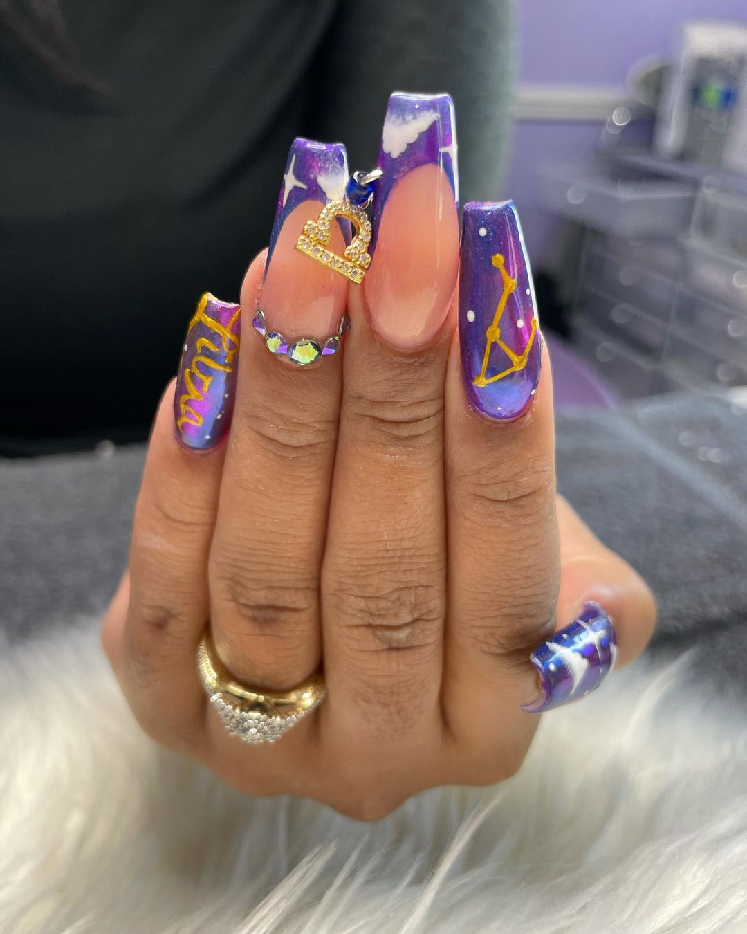 libra birthday coffin nails