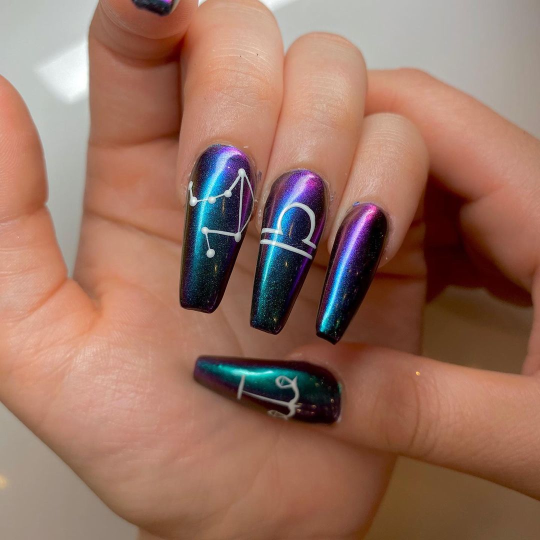 libra chrome ballerina nails