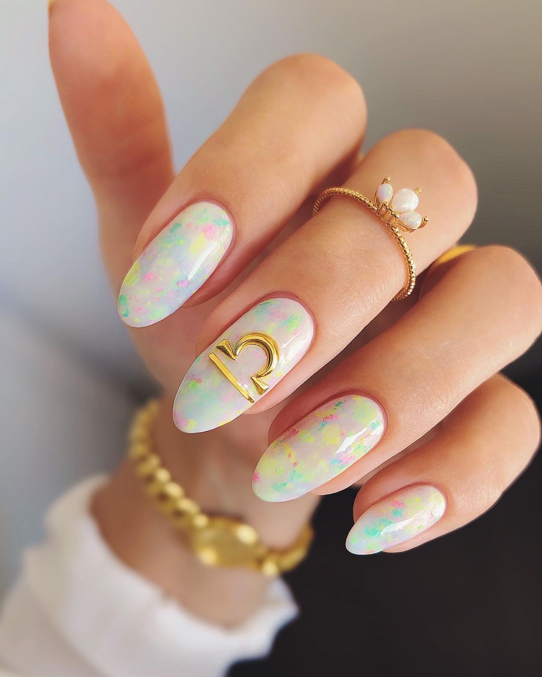 libra opal nail design