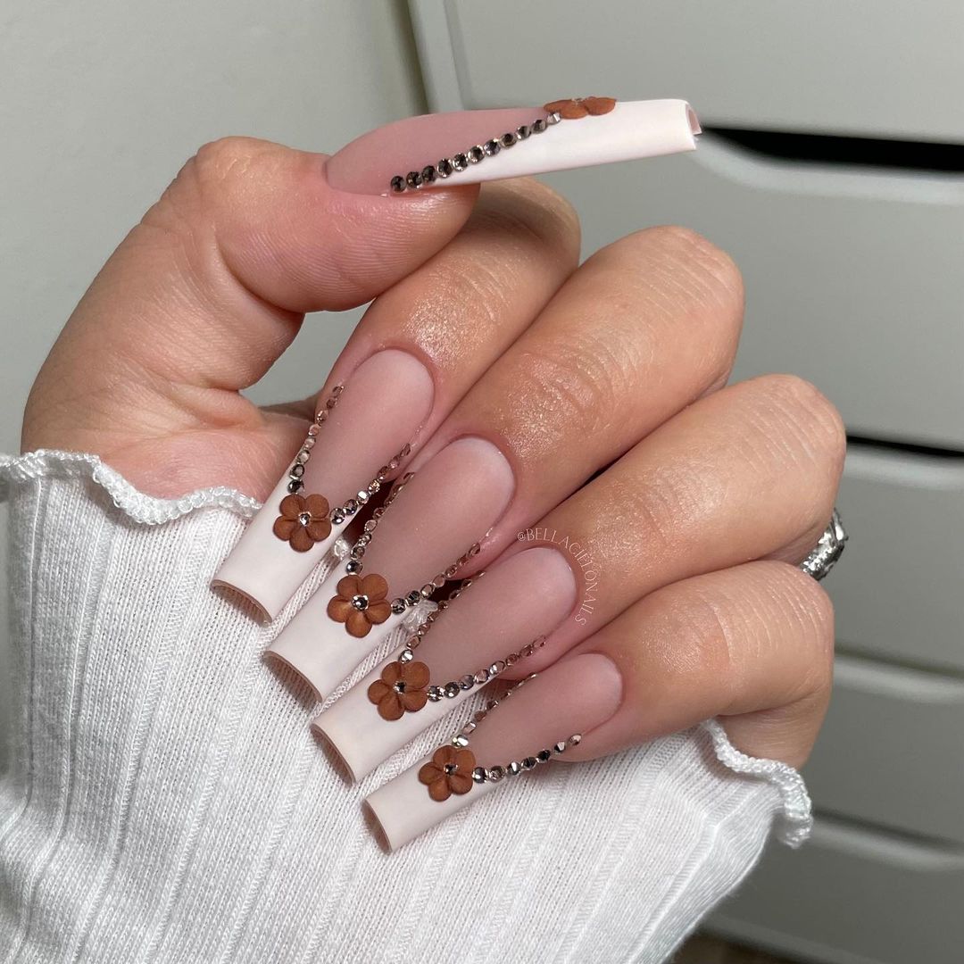 long square fall nail design