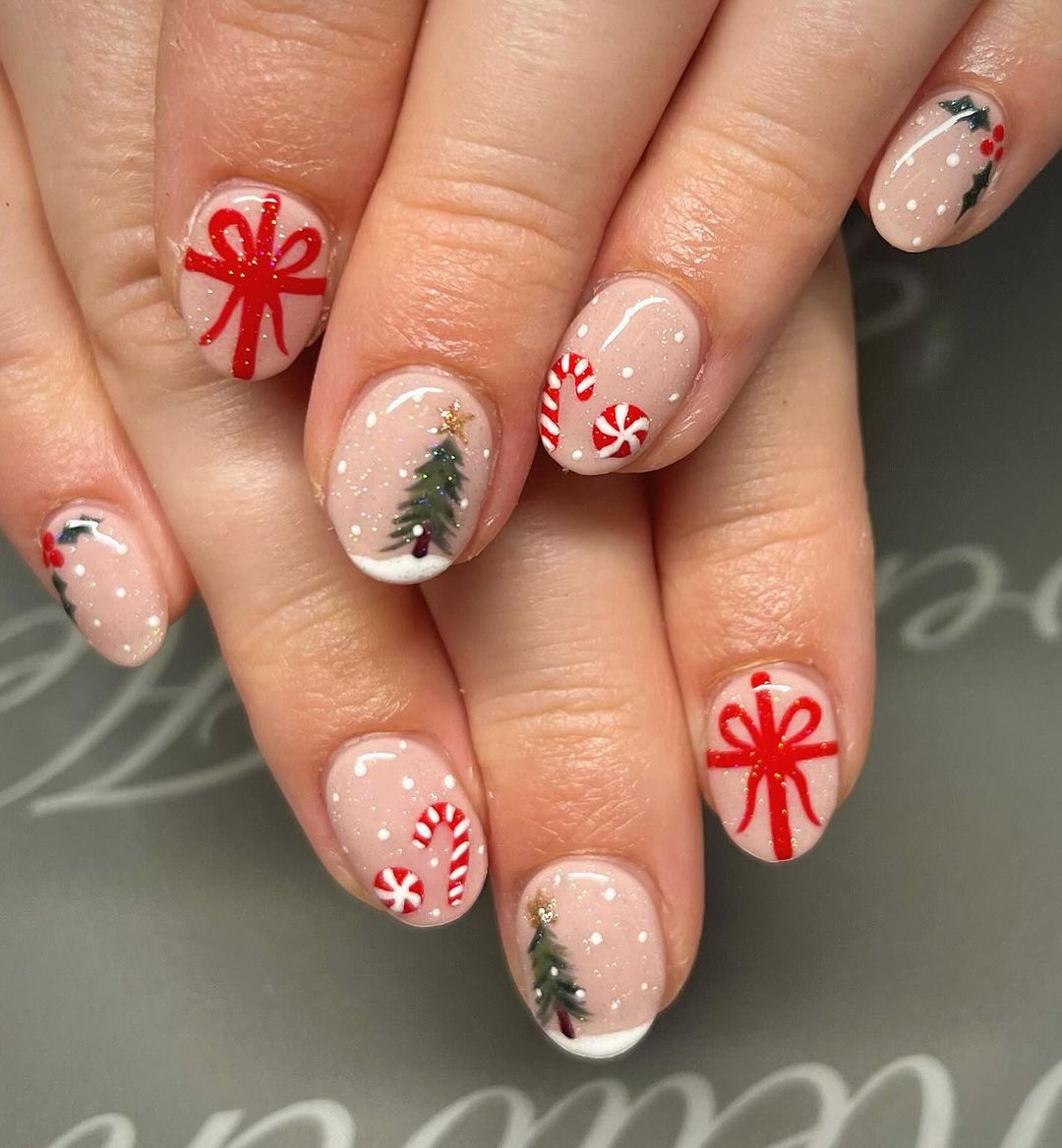 unhas de natal bonitas para fazer nevar