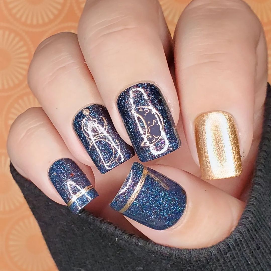 moon-inspired mystical nails