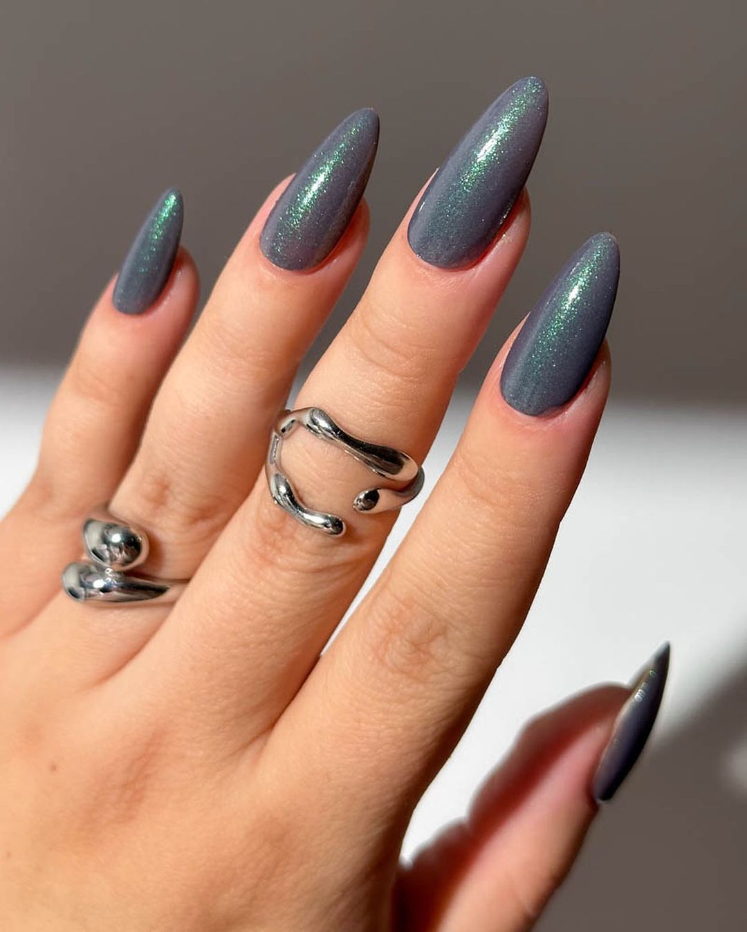 moonish shine gray nails