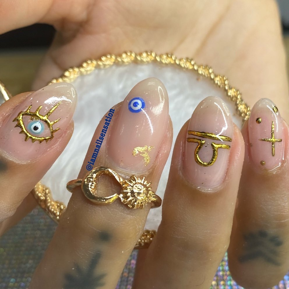 mystical libra nail design