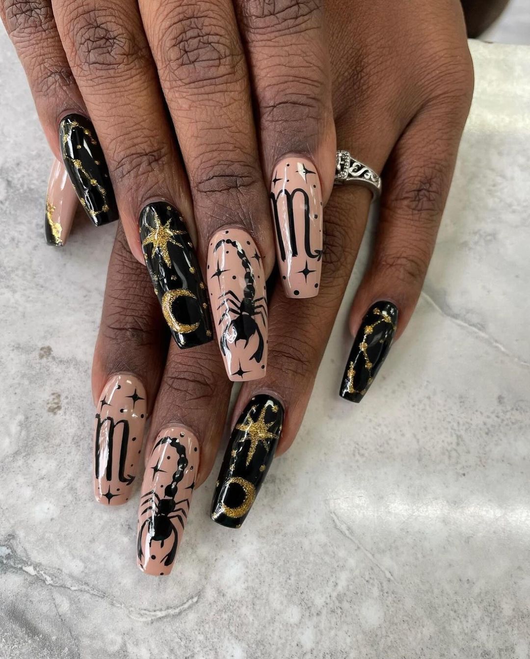 nude glamor scorpio nails