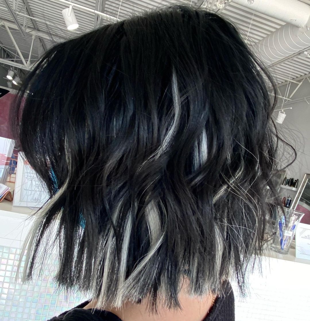 mechas platino para cabello negro