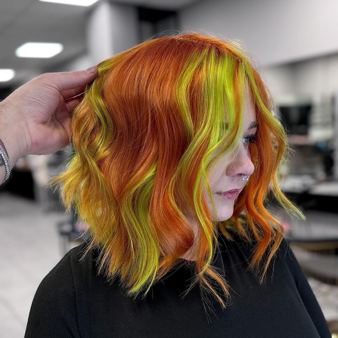 pumpkin lime autumn hair