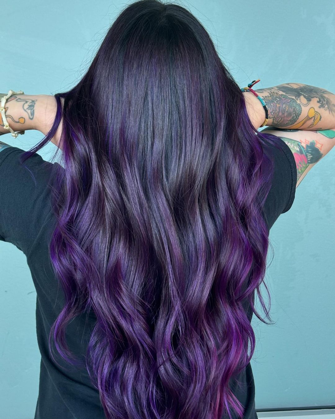 balayage automnal violet