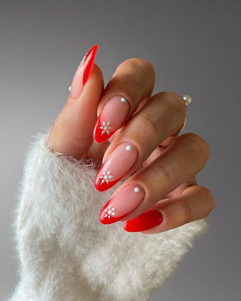 Red Frenchie Nude Gel Nails