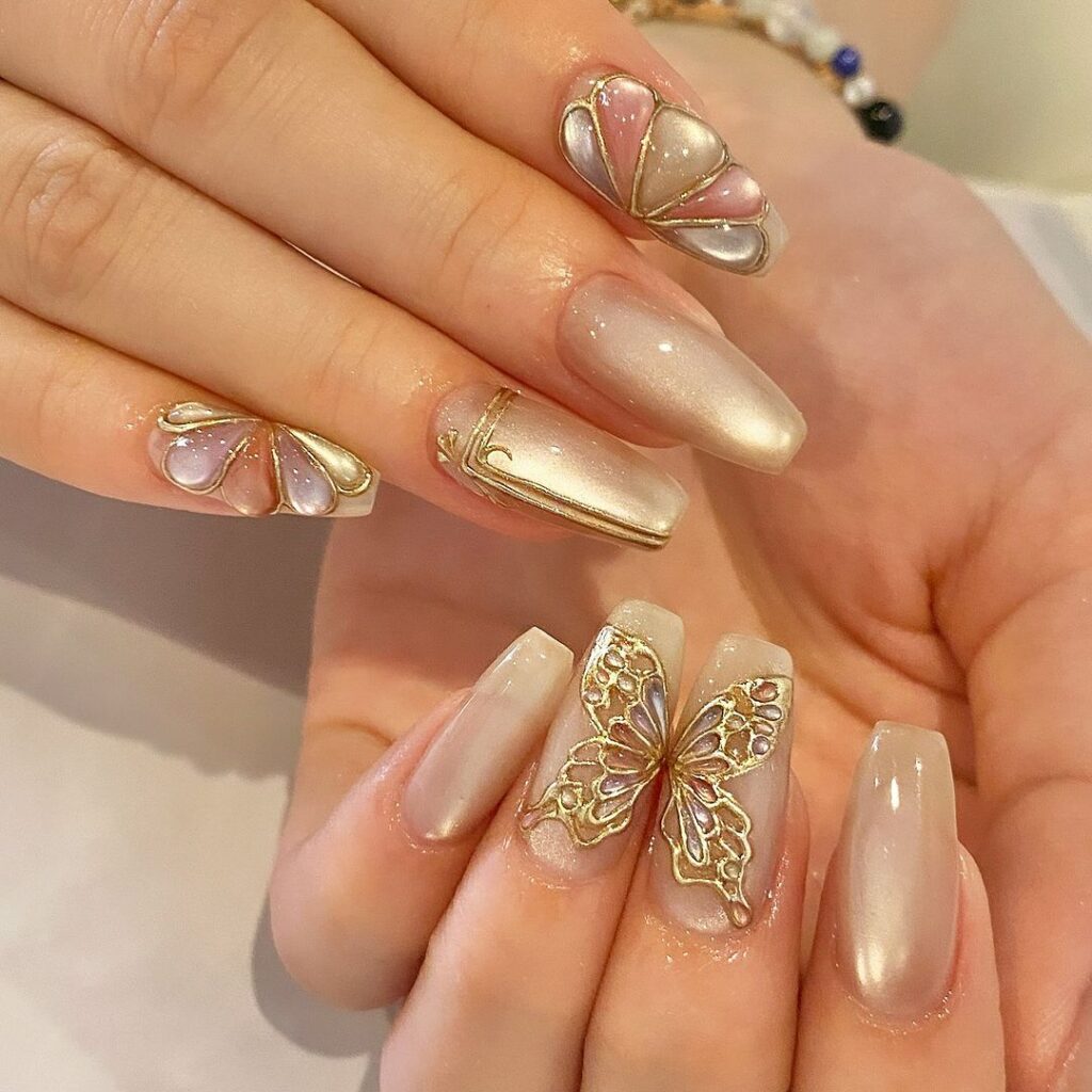 Sandy Hues Gel Nails