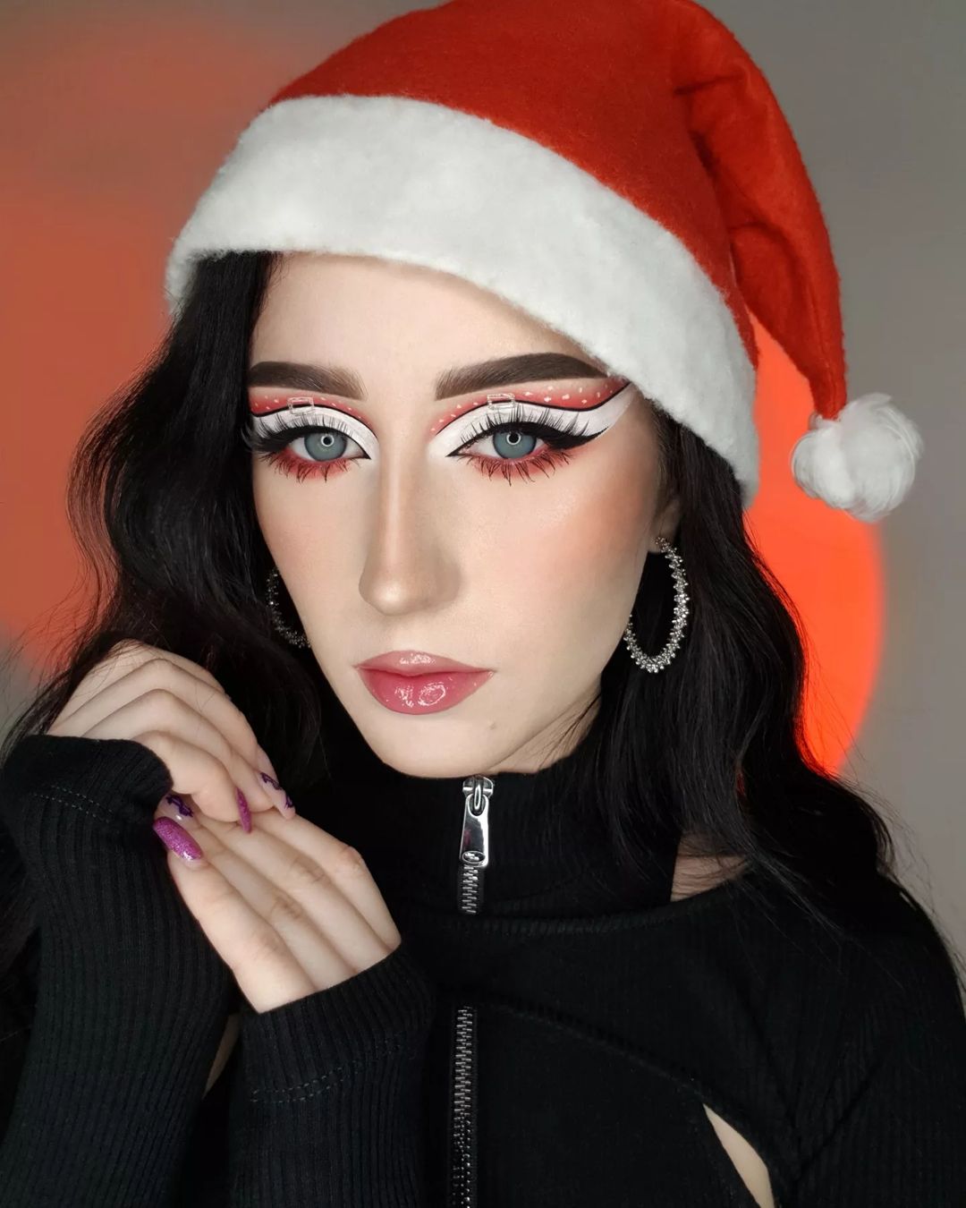 santa's red makeup idea