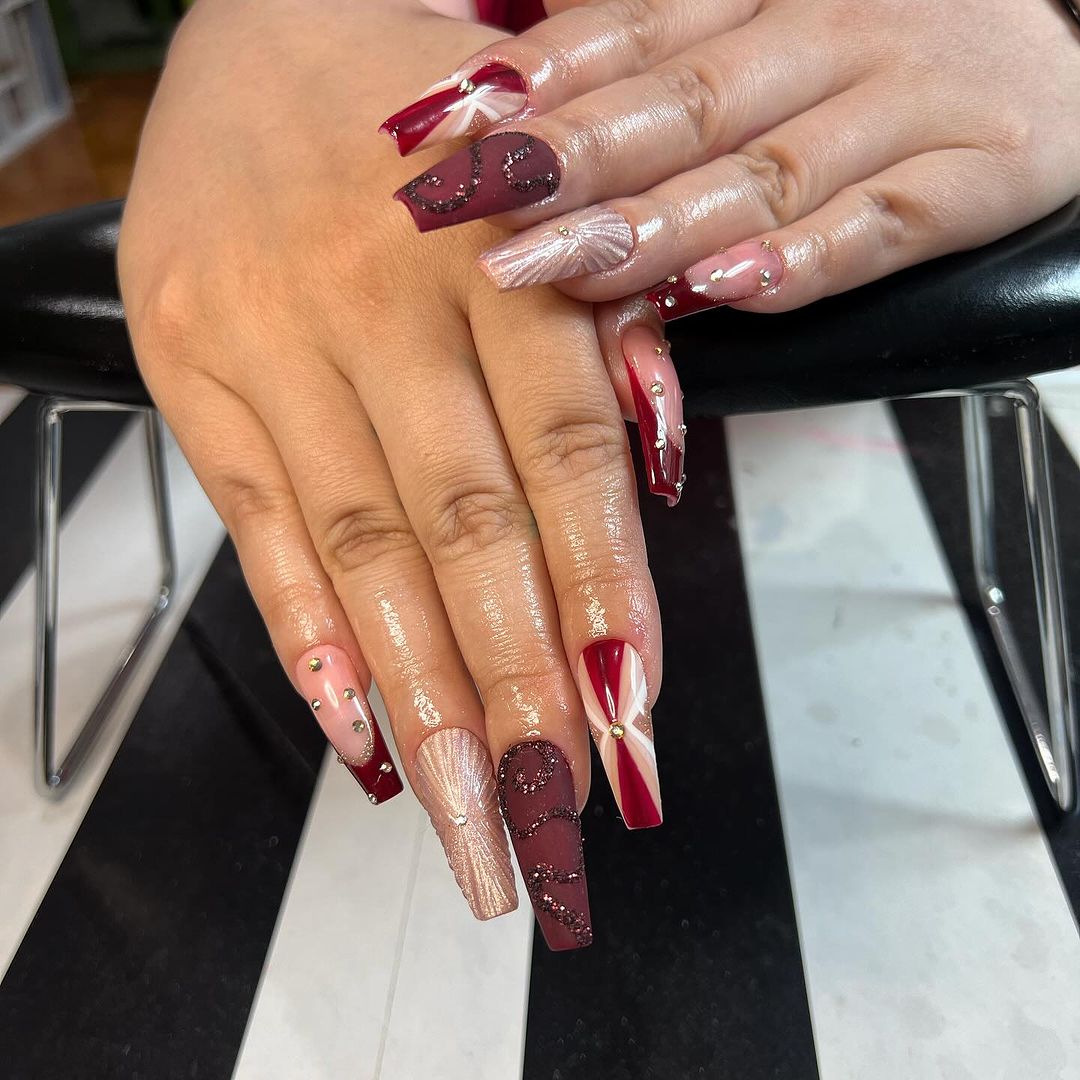 shine like a star burgundy nails