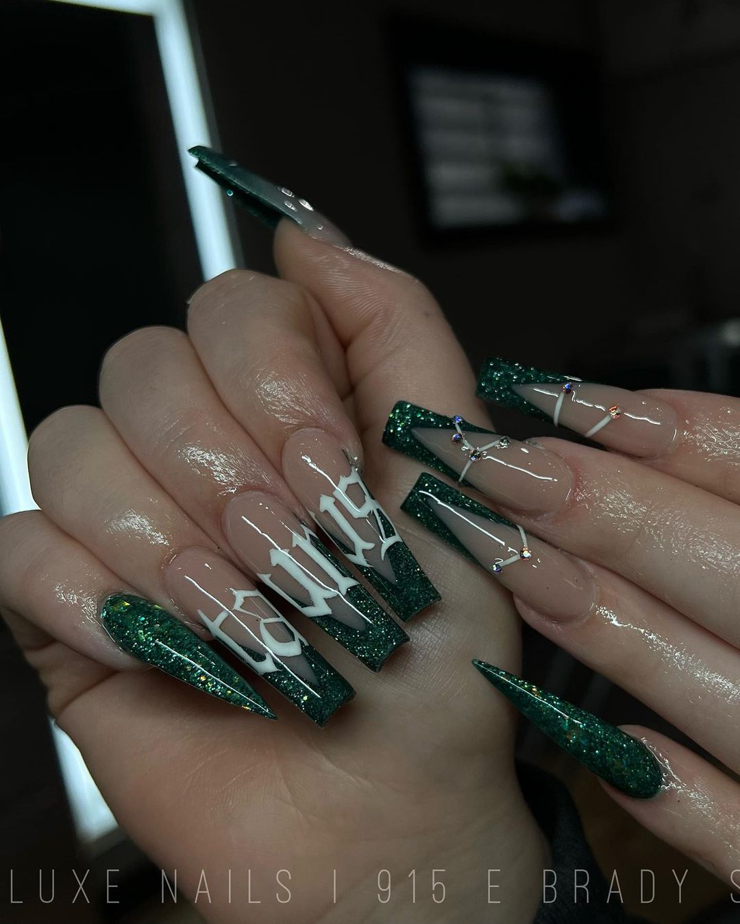 sprinkle the green taurus nails