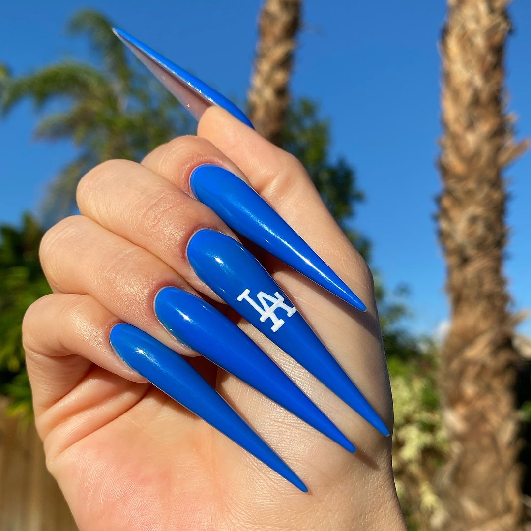 super long la stiletto nails