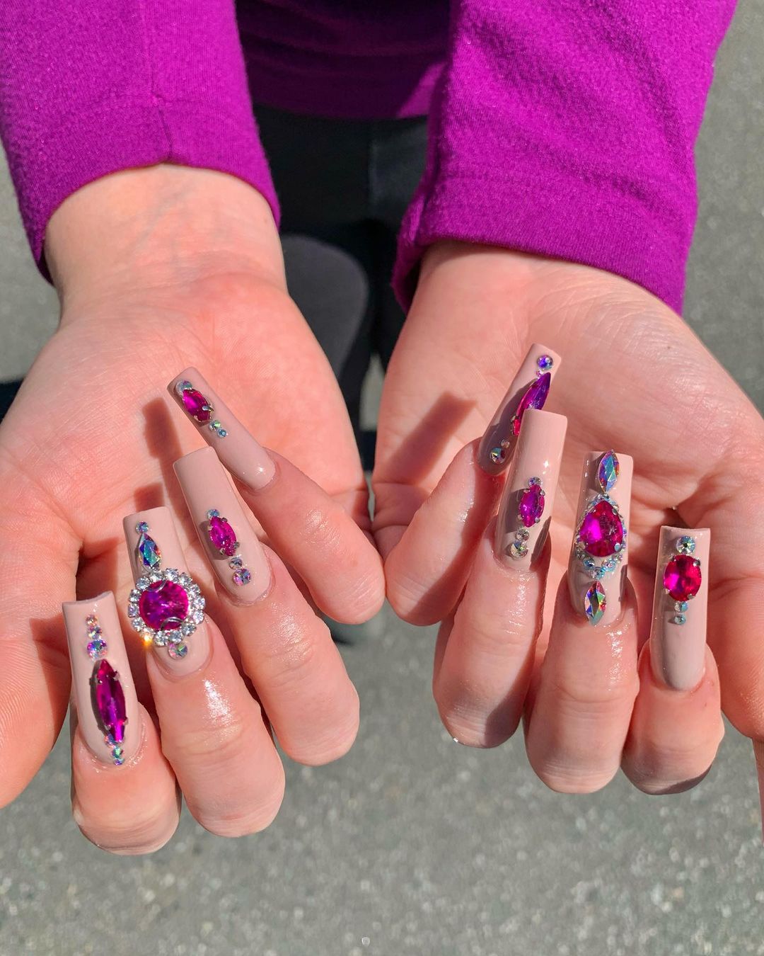 swarovski crystals libra nails