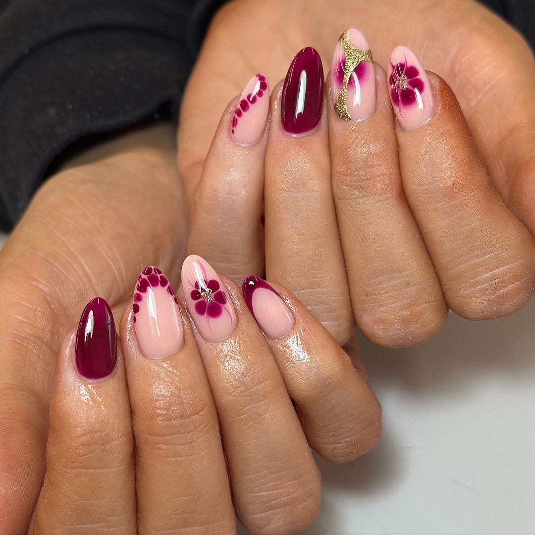 ongles bordeaux sweet touch