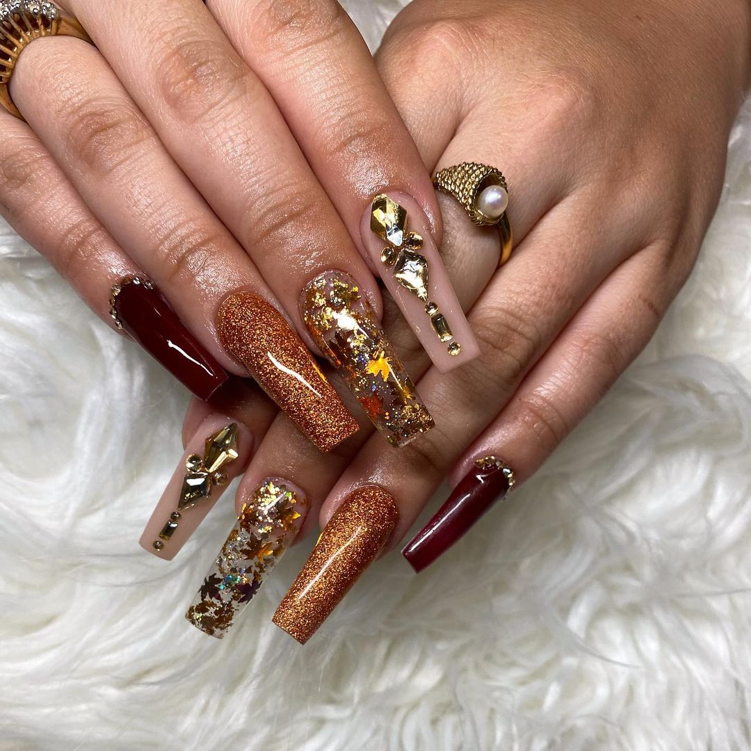 tapered square fall acrylic nails