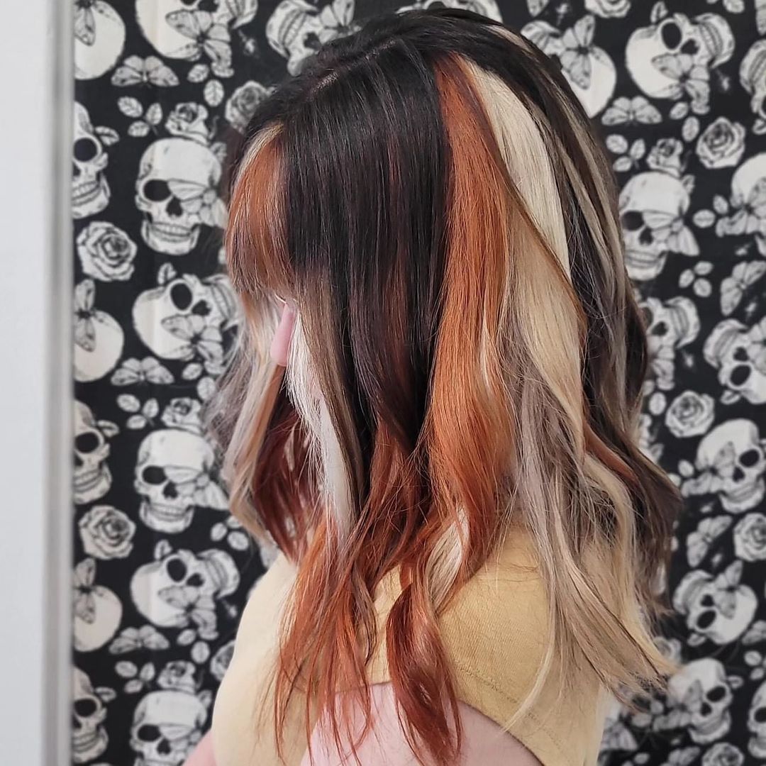 vibrant calico autumn hair