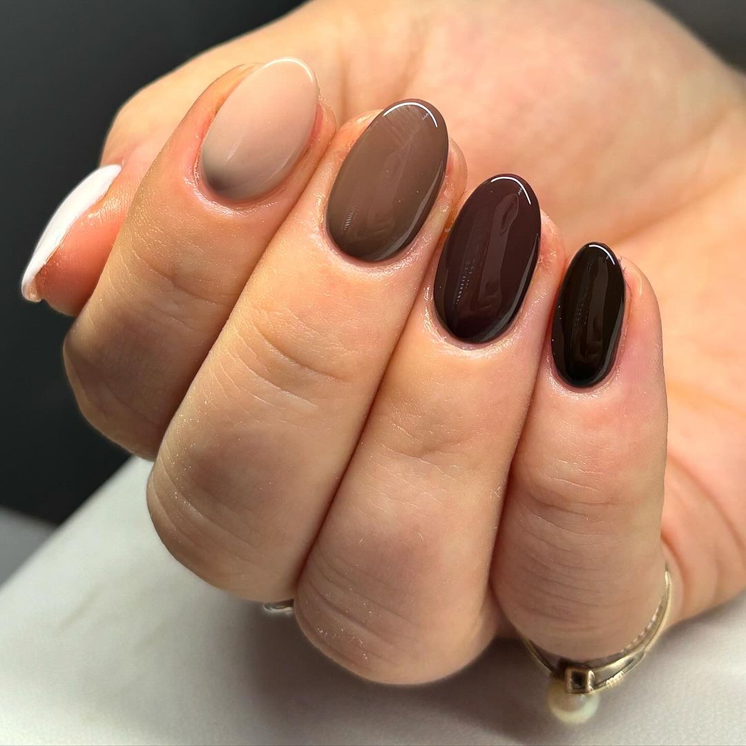 formas de unhas de bombons de chocolate