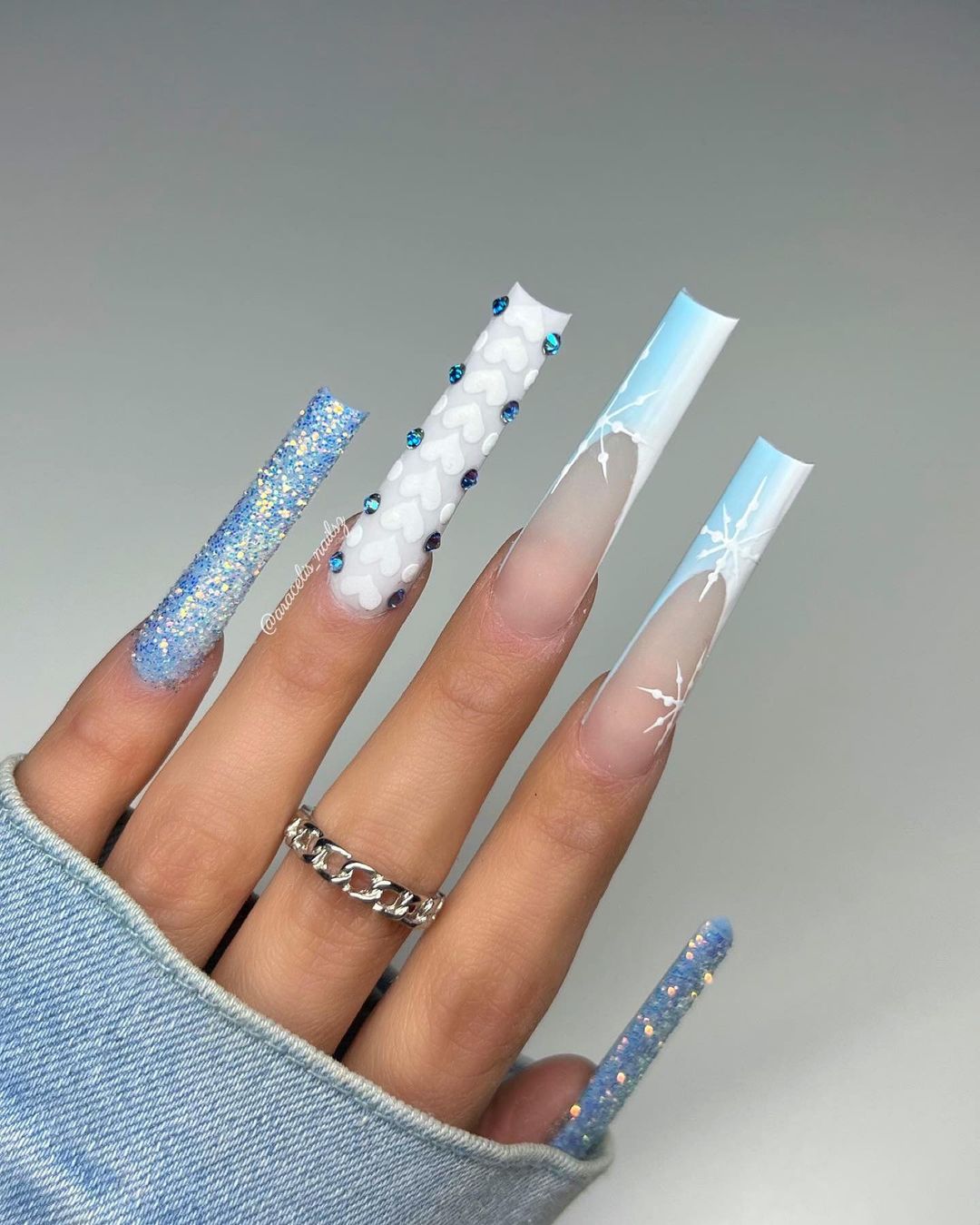 winter-inspired long Nail design