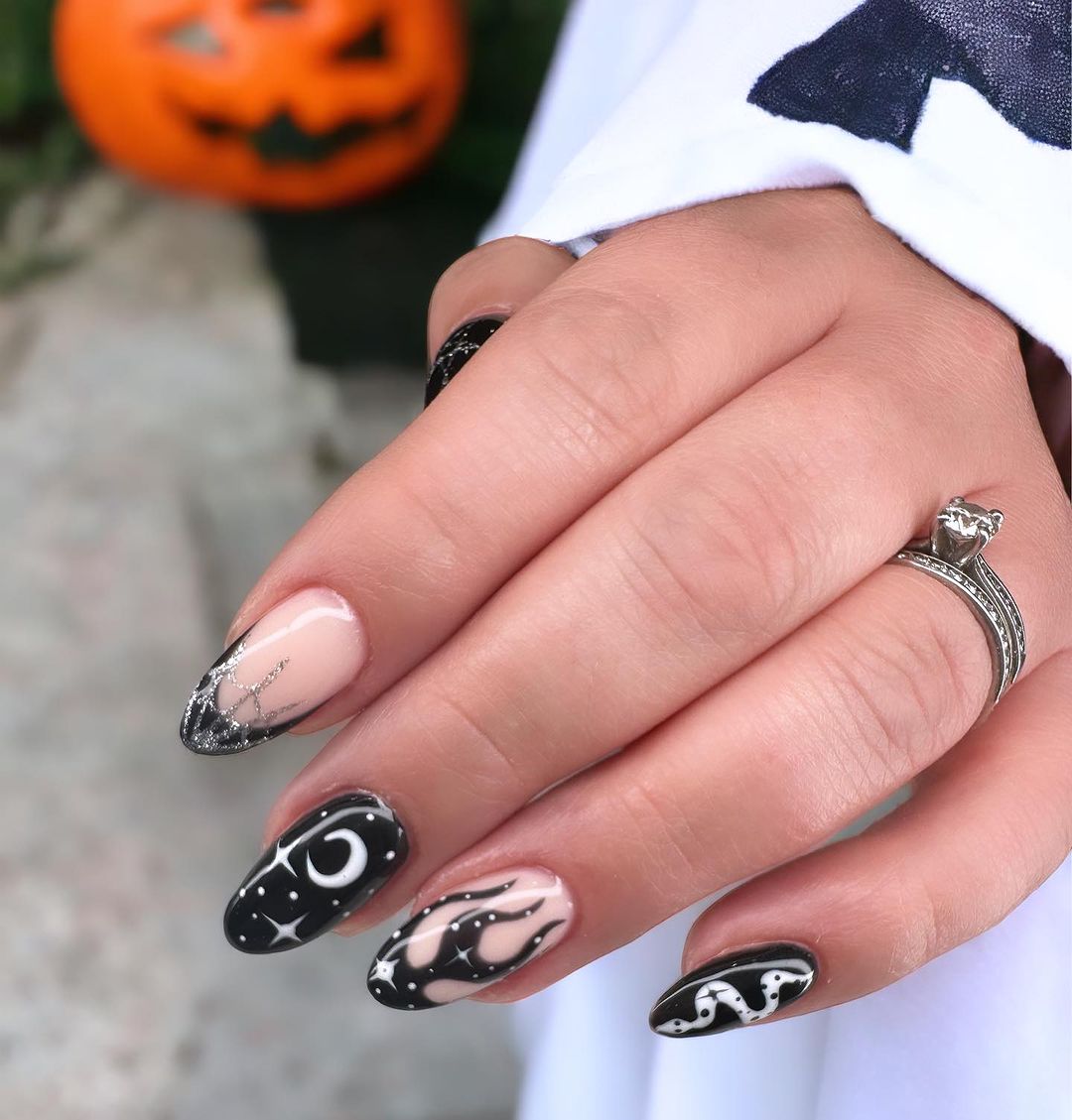 witchy element nails