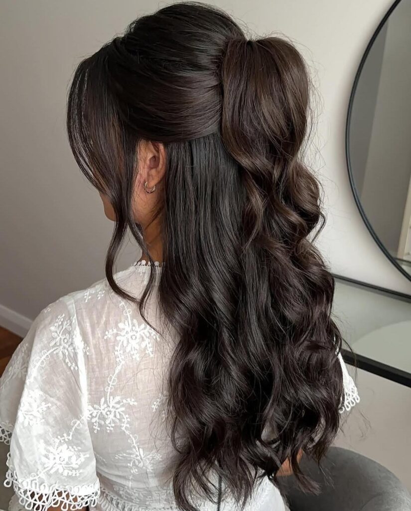 Perky Pony And Soft Waves Half Updo